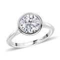 Simulated Diamond Solitaire Ring in Platinum Over Sterling Silver (Size 5.0) 2.80 ctw - Sticky add to cart bar