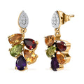 AAA Multi Gemstone 4.15 ctw Earrings in 14K Yellow Gold - Sticky add to cart bar