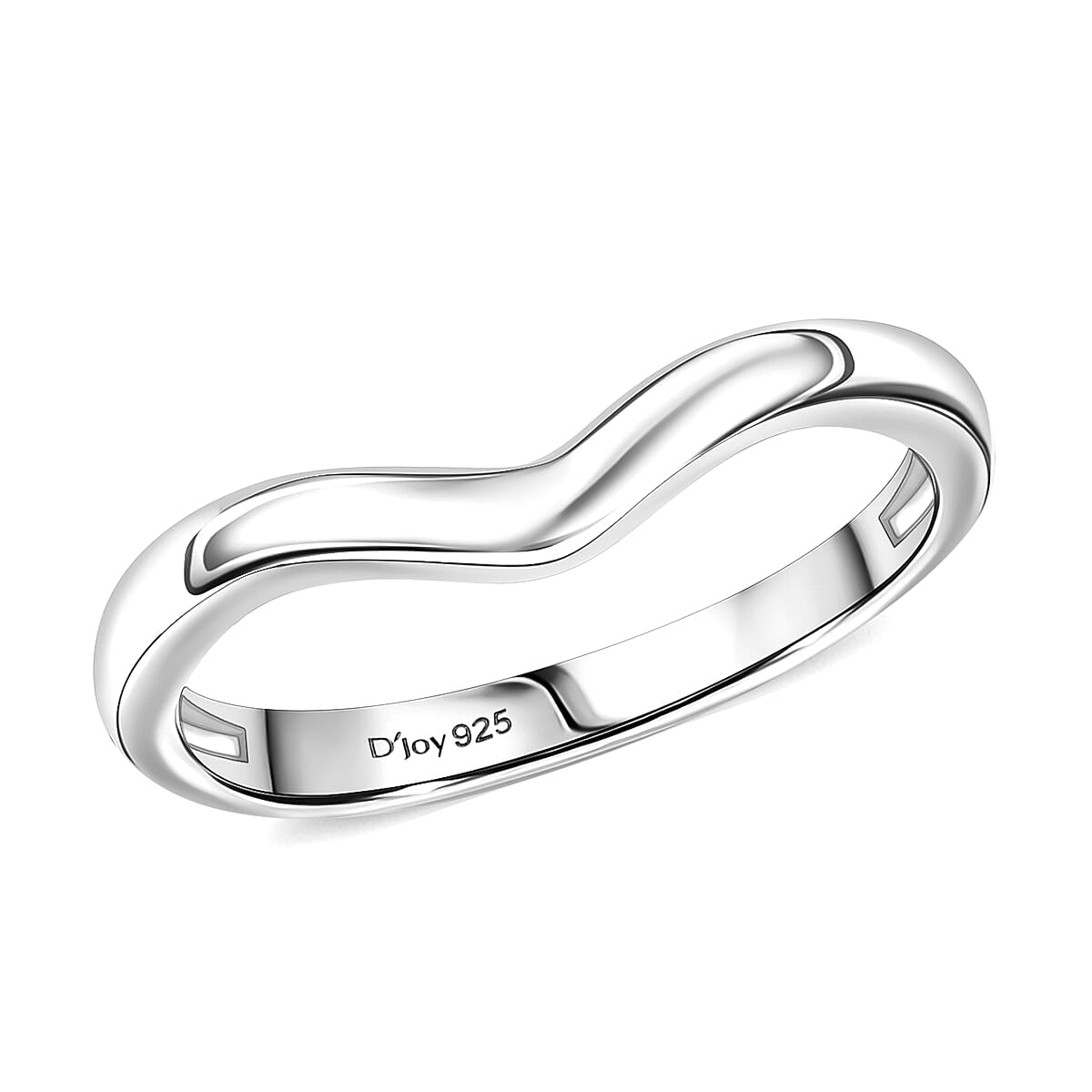 Platinum Over Sterling Silver Chevron Ring (Size 5.0) (2 g)