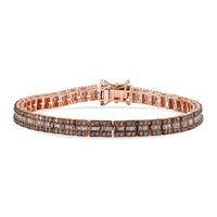 D'Joy Natural Champagne Diamond Fancy Bracelet in 18K Vermeil RG Over Sterling Silver (7.25 In) 2.65 ctw