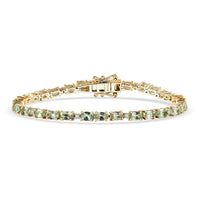 D'Joy Tanzanite and Lab Grown Diamond I1 7.30 ctw Bracelet in Rhodium Over Sterling Silver (7.25 In)