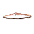 D'Joy Natural Champagne Diamond 2.00 ctw Tennis Bracelet in 18K Vermeil Rose Gold Over Sterling Silver (7.25 In) - Sticky add to cart bar