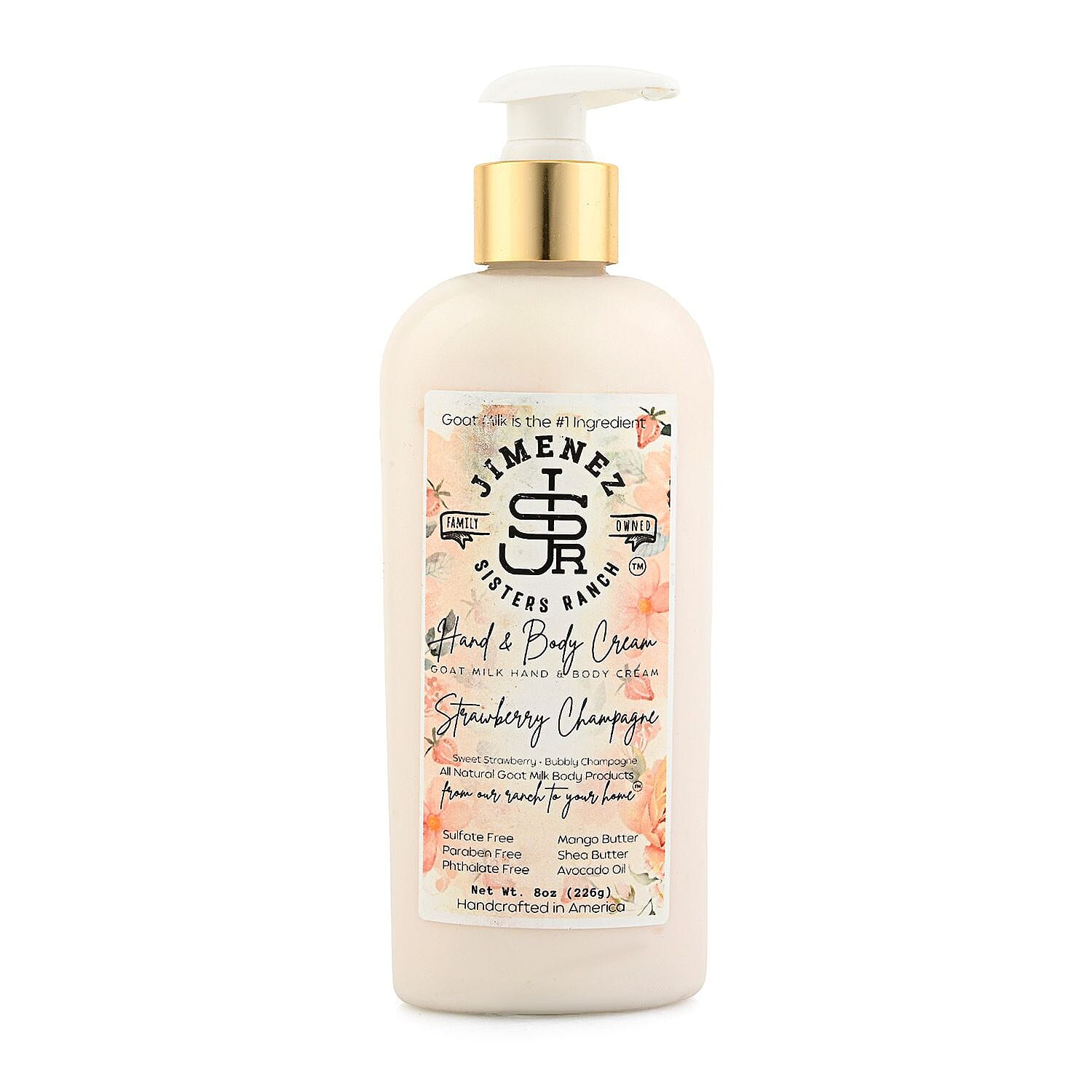 Jimenez Sisters Ranch Strawberry Champagne Goat Milk Hand & Body Cream