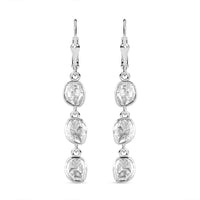 D'Joy Polki Moissanite 1.50 ctw Earrings in Rhodium Over Sterling Silver