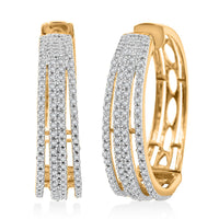 Diamond G-H I3 1.00 ctw Earrings in 14K Yellow Gold Sterling Silver