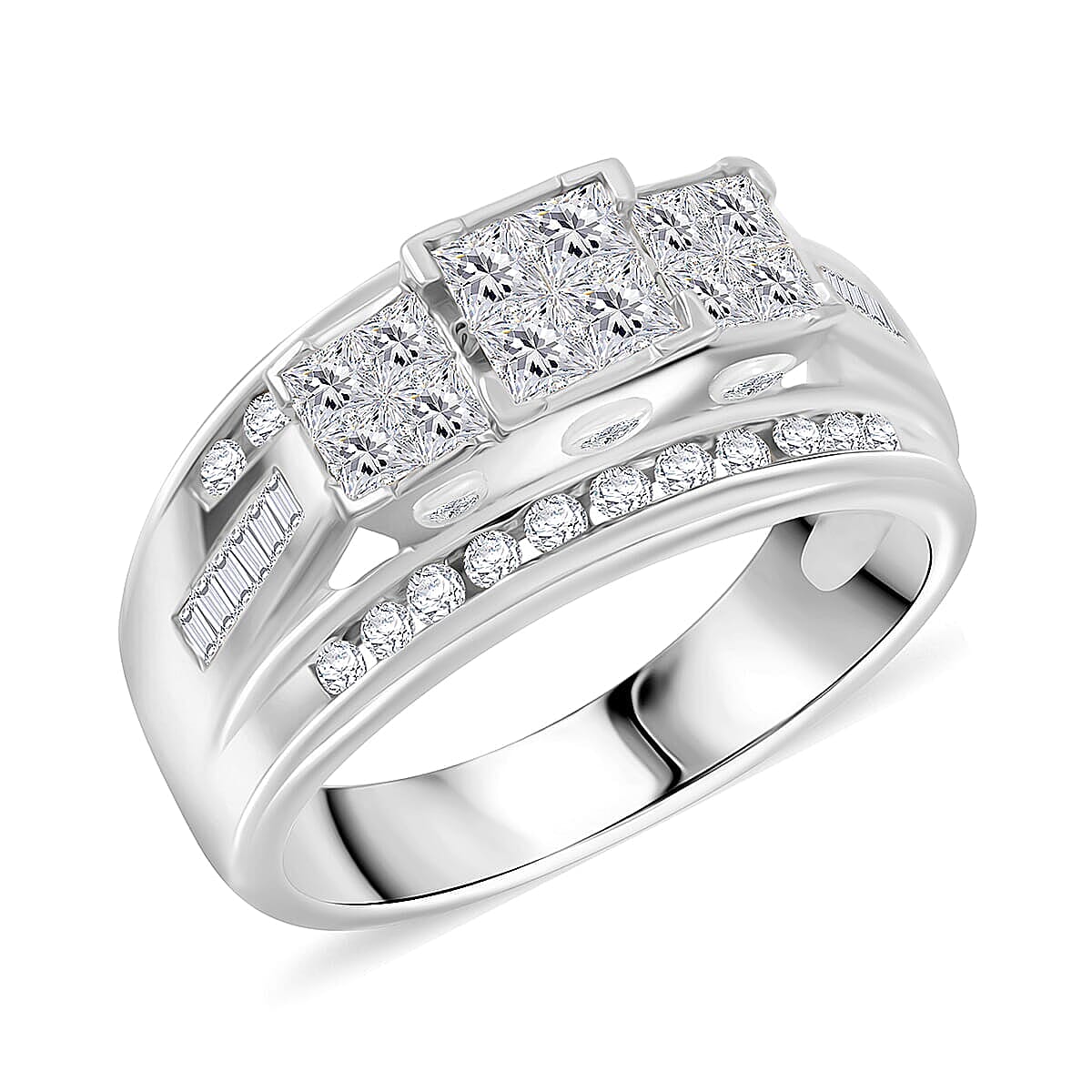 Diamond G-H I2-I3 1.00 ctw Ring in 10K White Gold 5.15 Grams