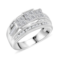 Diamond G-H I2-I3 1.00 ctw Ring in 10K White Gold 5.15 Grams