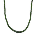Premium Chrome Diopside 80.00 ctw Beaded Necklace in Rhodium Over Sterling Silver 18-20 Inches - Sticky add to cart bar