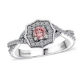 Luxuriant Lab Grown Pink Diamond, Lab Grown Diamond E-F VS 0.50 ctw Ring in Rhodium Over Sterling Silver (Size 10.0) - Sticky add to cart bar