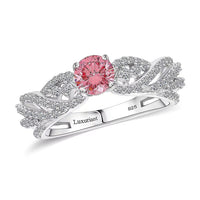 Luxuriant Lab Grown Pink and White Diamond (VS) Ring in Rhodium Over Sterling Silver (Size 6.0) 1.00 ctw