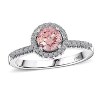 Luxuriant Lab Grown Pink Diamond (IR) (VS) and Lab Grown Diamond 1.00 ctw Regal Bloom Ring in 950 Platinum