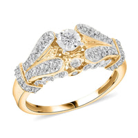Closeout Deal 10K Yellow Gold Diamond (G-H, I3) Ring (Size 7.0) 0.33 ctw