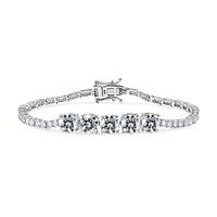 Moissanite 9.17 ctw Fancy Bracelet in Rhodium Over Sterling Silver (7.5 In) (8.22 g)