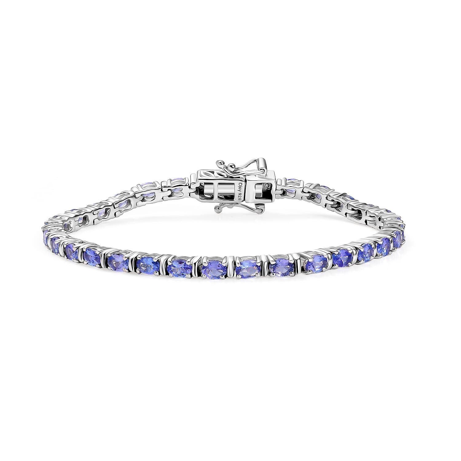 D'Joy Tanzanite Pebbles Garden Bracelet in Rhodium Over Sterling Silver (6.50 In) 5.15 ctw