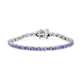 D'Joy Tanzanite Pebbles Garden Bracelet in Rhodium Over Sterling Silver (6.50 In) 5.15 ctw - Sticky add to cart bar