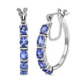 D'Joy Tanzanite 1.90 ctw Pebbles Garden Earrings in Rhodium Over Sterling Silver - Sticky add to cart bar
