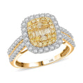 14K Yellow Gold Natural Yellow and White Diamond Ring 1.00 ctw - Sticky add to cart bar