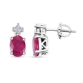 Certified & Appraised Rhapsody AAAA Montepuez Ruby and E-F VS Diamond 1.80 ctw Earrings in 950 Platinum - Sticky add to cart bar