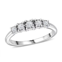 Luxuriant Lab Grown Diamond G-H SI 0.20 ctw Ring in Rhodium Over Sterling Silver