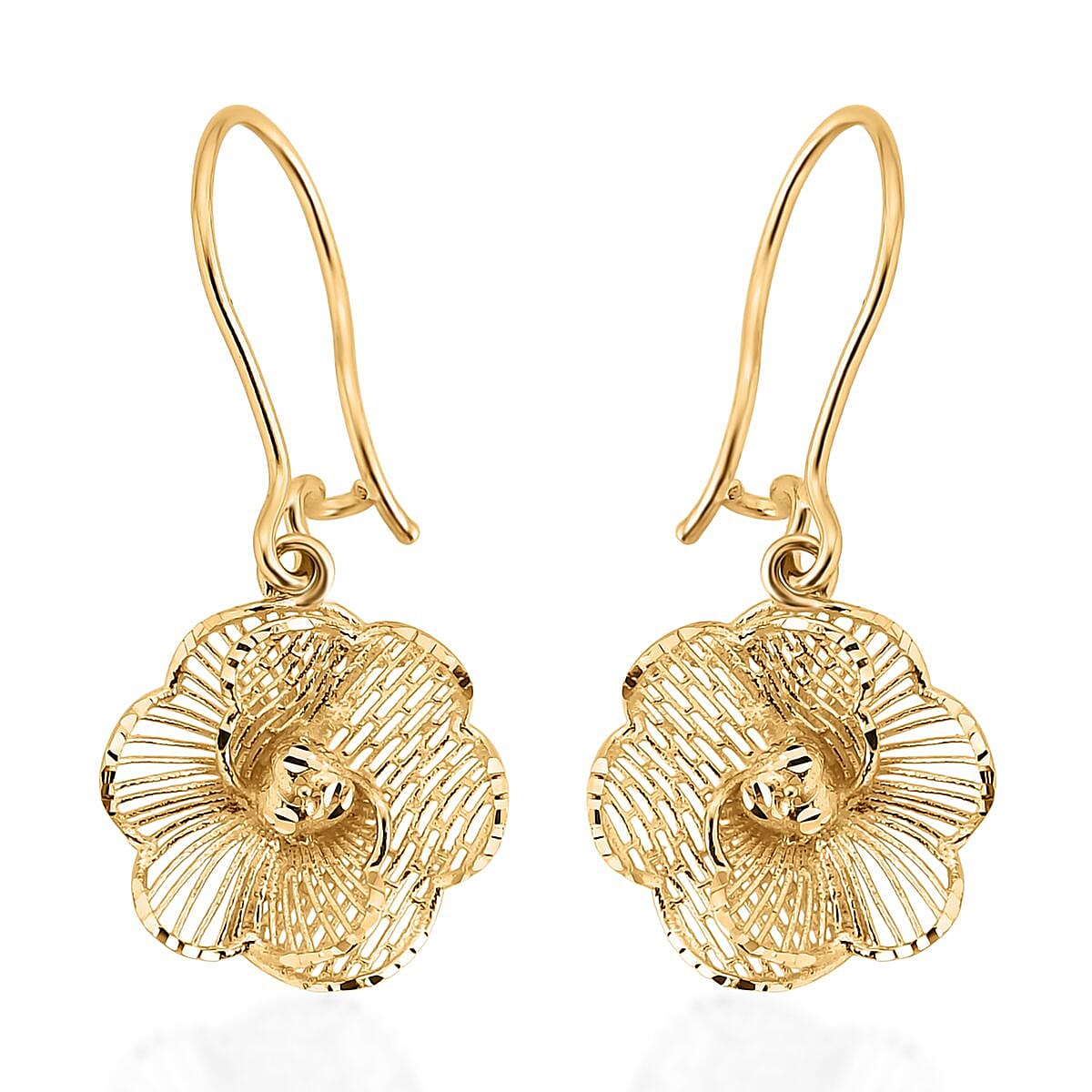 Blooming Flower Earrings in 10K Yellow Gold 1.25 Grams