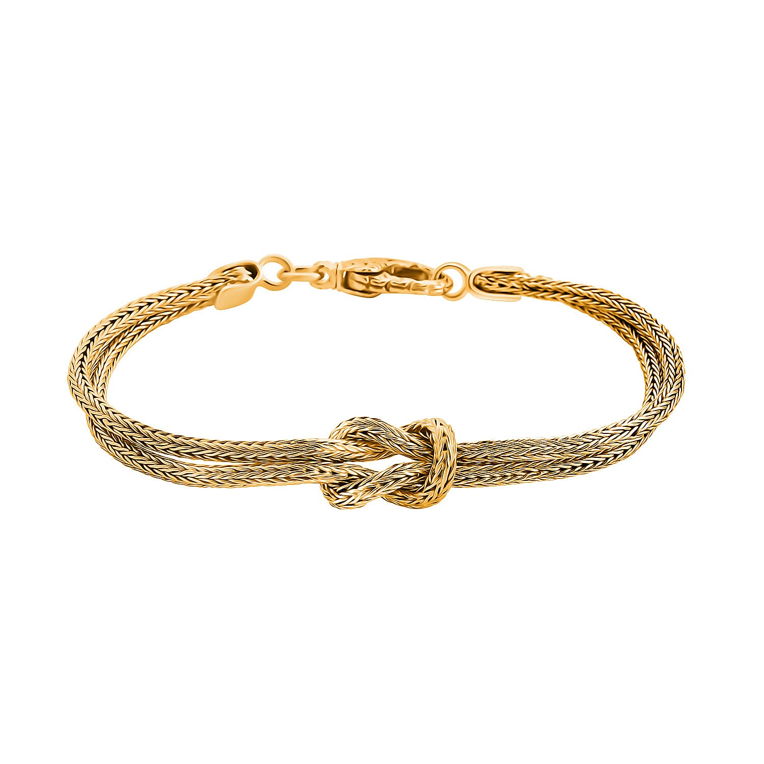 Bali Legacy 22K Vermeil YG Over Sterling Silver Tulang Naga Knot Bracelet (6.50 In) (12.86 g)