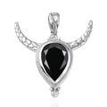 Karis Thai Black Spinel 11.40 ctw Bull Horn Pendant without Chain in Platinum Bond - Sticky add to cart bar