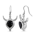 Karis Thai Black Spinel 10.35 ctw Bull Horn Earrings in Platinum Bond - Sticky add to cart bar