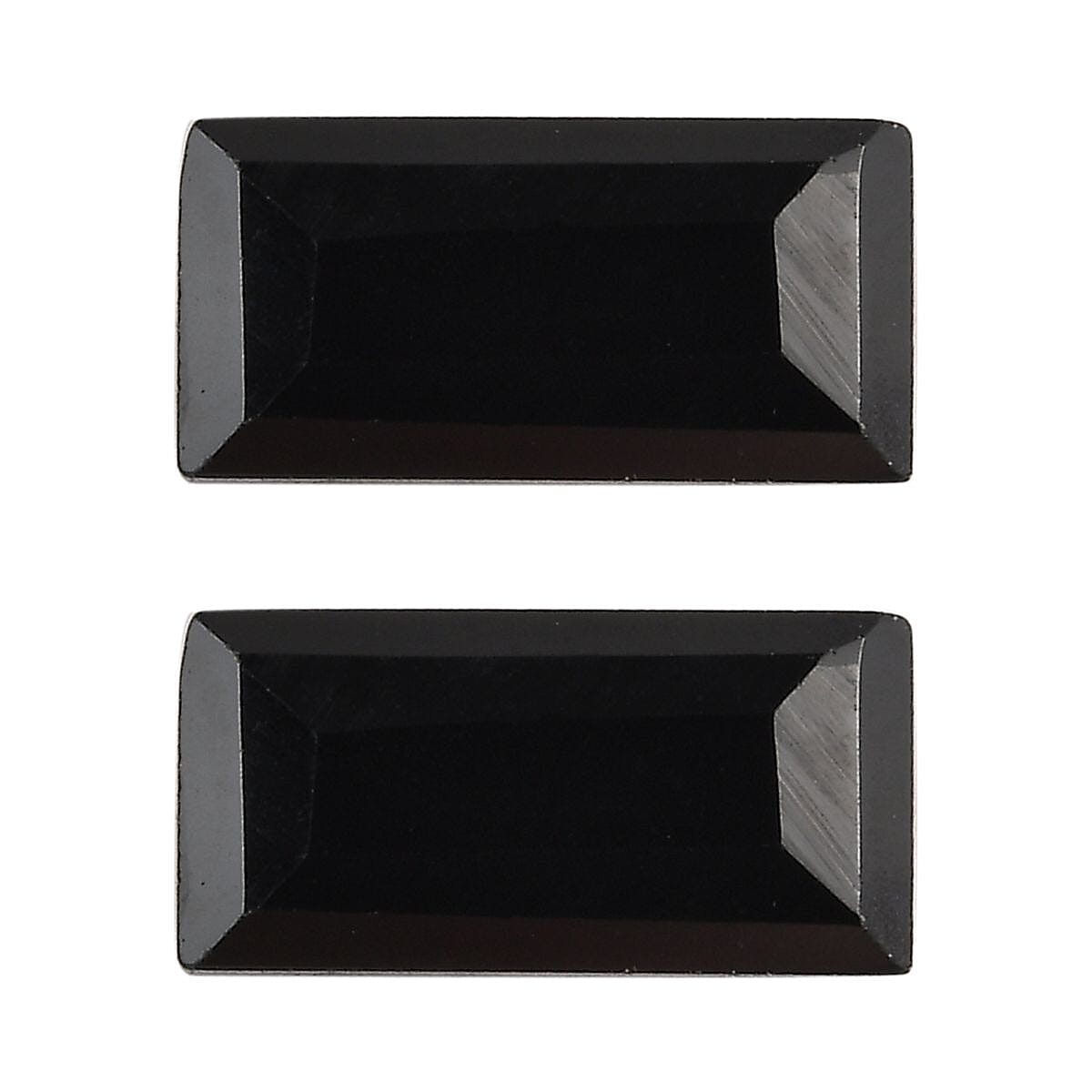 Set of 2 Thai Black Spinel (Bgt 6x3 mm) 0.82 ctw Loose Gemstone