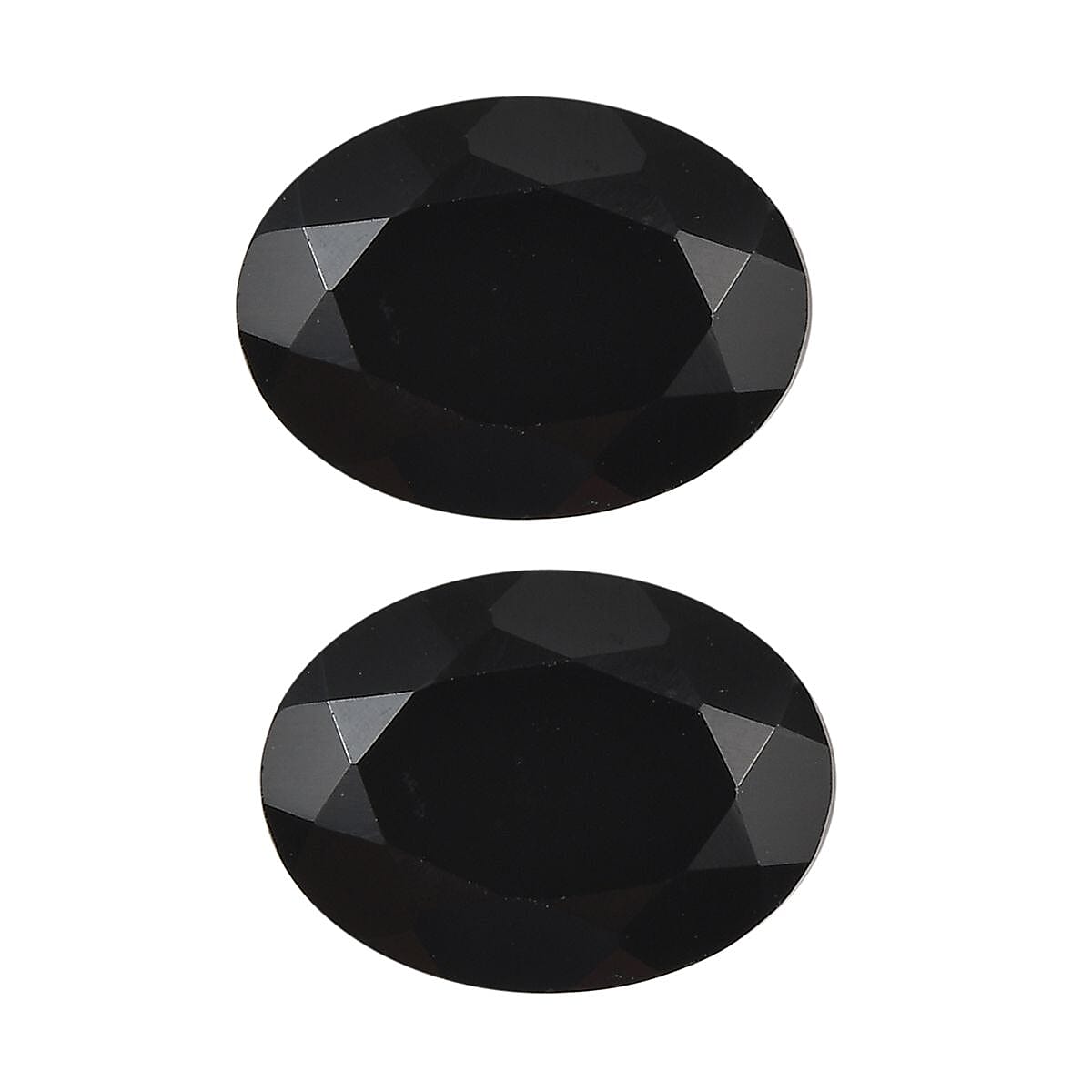 Set of 2 Thai Black Spinel (Oval 8x6 mm) 2.56 ctw Loose Gemstone