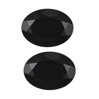 Set of 2 Thai Black Spinel (Oval 8x6 mm) 2.56 ctw Loose Gemstone