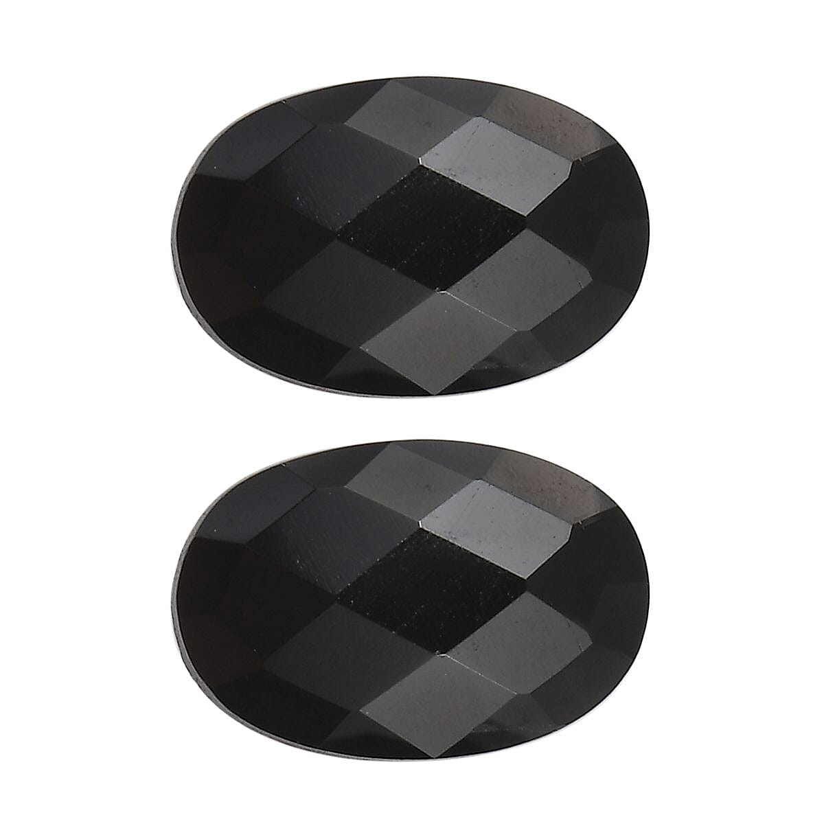 Set of 2 Thai Black Spinel (Oval 6x4 mm) 1.10 ctw Loose Gemstone