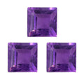 African Amethyst Set of 3 (Sqr 4 mm) 1.00 ctw Loose Gemstone - Sticky add to cart bar