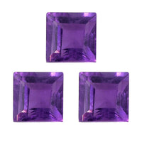 African Amethyst Set of 3 (Sqr 4 mm) 1.00 ctw Loose Gemstone