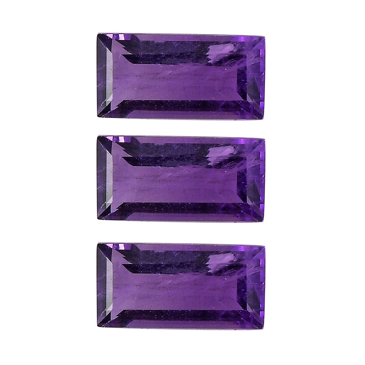 AA African Amethyst Set of 3 (Bgt 6x3 mm) 0.88 ctw Loose Gemstone