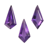 African Amethyst Set of 3 (Kite 14x7 mm) 5.43 ctw Loose Gemstone