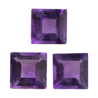 African Amethyst Set of 3 (Sqr 6 mm) 2.55 ctw Loose Gemstone