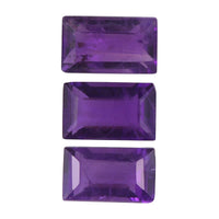 African Amethyst Set of 3 (Bgt 5x3 mm) 0.74 ctw Loose Gemstone