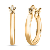 Luxoro 10K Yellow Gold Pyramid Texture Hoop Earrings 2.50 Grams