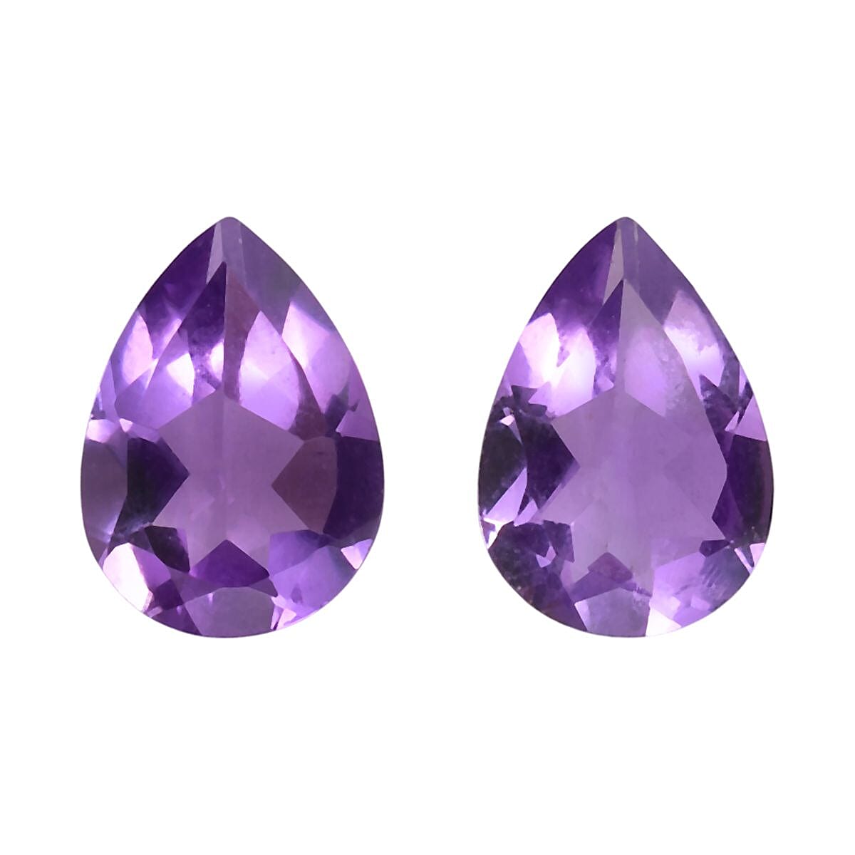 Bolivian Amethyst Set of 2 (Pear 7x5 mm) 1.15 ctw Loose Gemstone