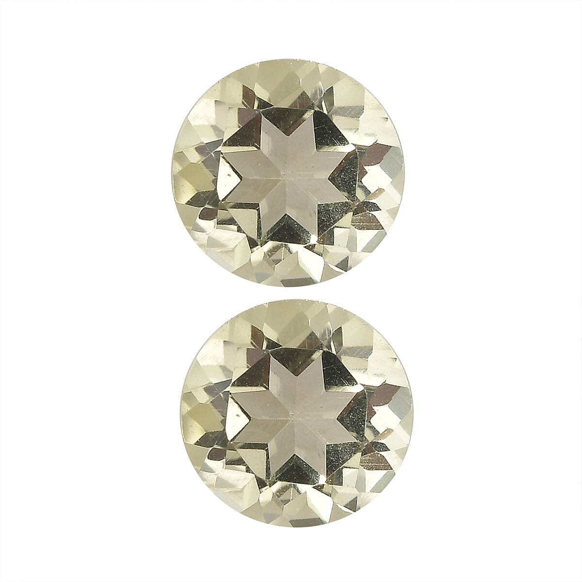 Lemon Quartz Set of 2 (Rnd 7 mm) 1.90 ctw Loose Gemstone