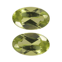 Set of 2 Peridot (Oval 5x3 mm) 0.22 ctw Loose Gemstone