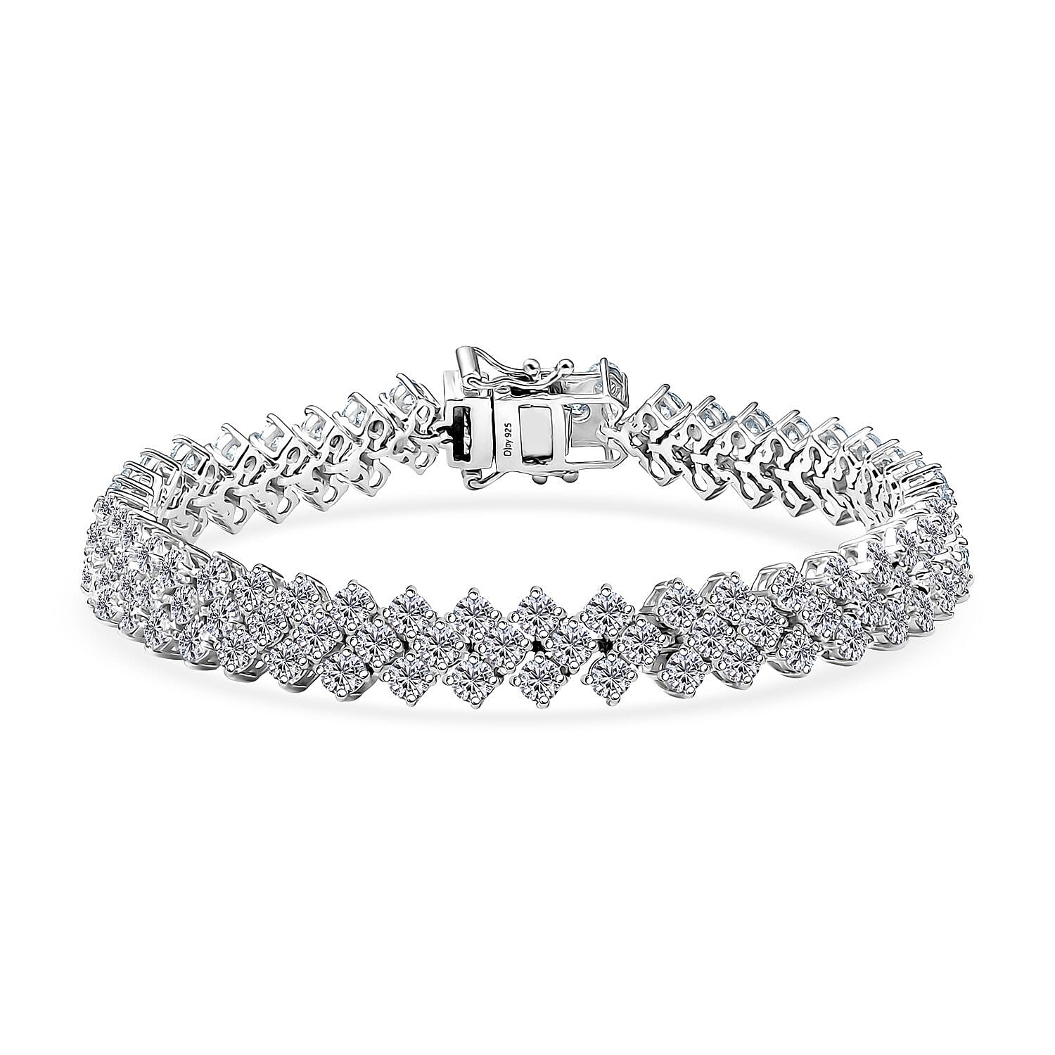 D'Joy Moissanite Bubbles Bracelet in Rhodium Over Sterling Silver (6.50 In) (Del. in 10-12 Days) 9.70 ctw