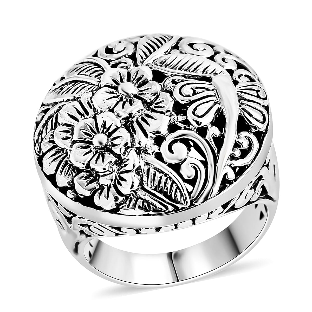 Bali Legacy Sterling Silver Floral Ring (Size 10.0) (9.88 g)