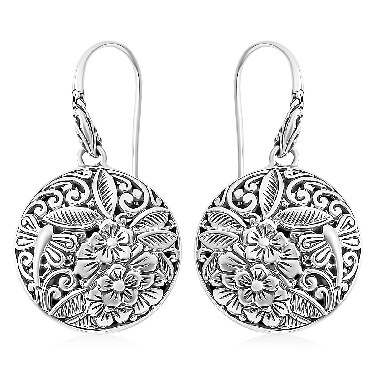 Bali Legacy Sterling Silver Floral Earrings 11.65 Grams
