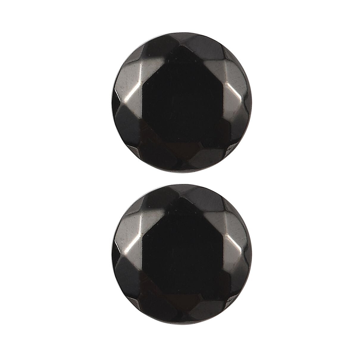 Silver Shungite Set of 2 (Rnd 5 mm) 0.45 ctw Loose Gemstone