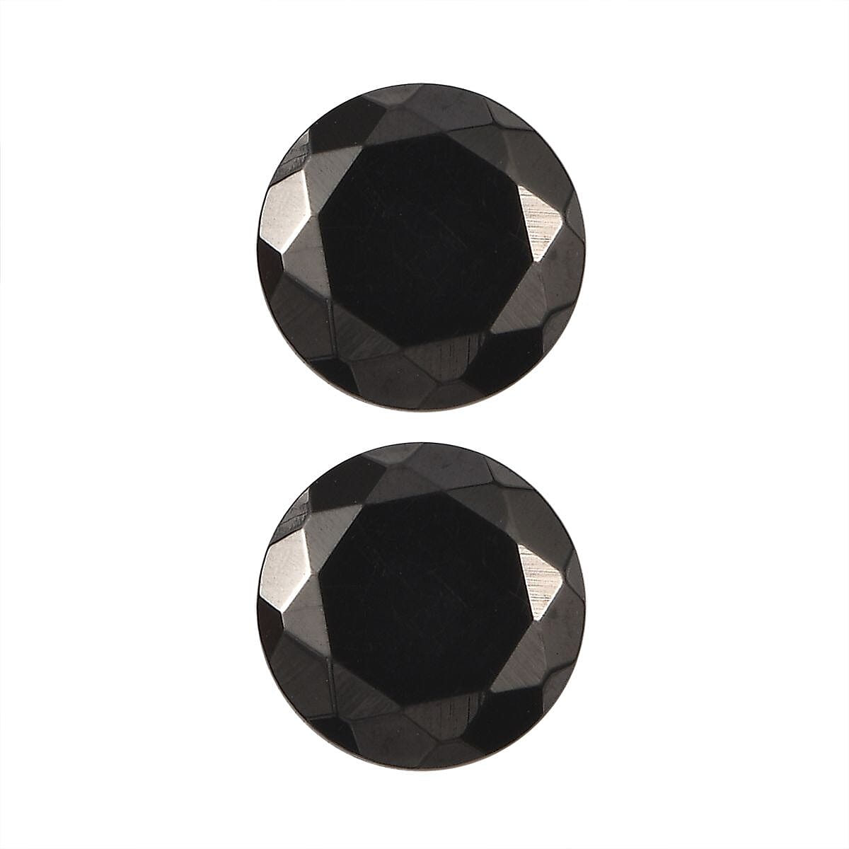 Silver Shungite Set of 2 (Rnd 7 mm) 1.53 ctw Loose Gemstone