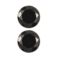 Silver Shungite Set of 2 (Rnd 7 mm) 1.53 ctw Loose Gemstone