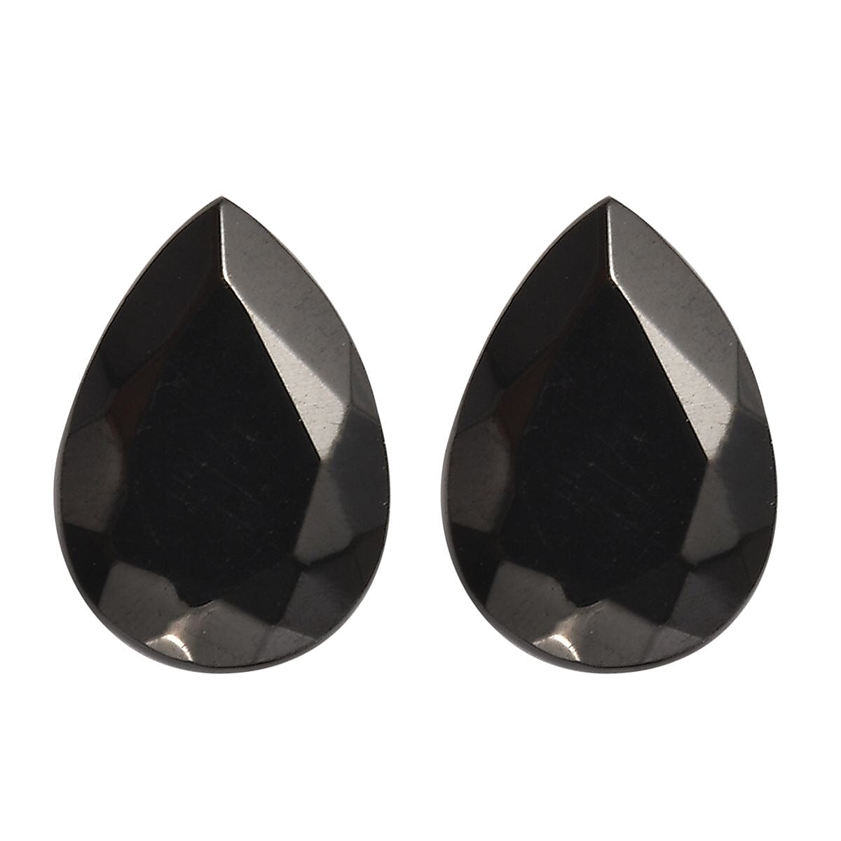 Silver Shungite Set of 2 (Pear 7x5 mm) 0.79 ctw Loose Gemstone
