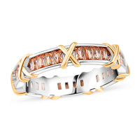 Karis Simulated Diamond Ring in 18K YG Plated and Platinum Bond