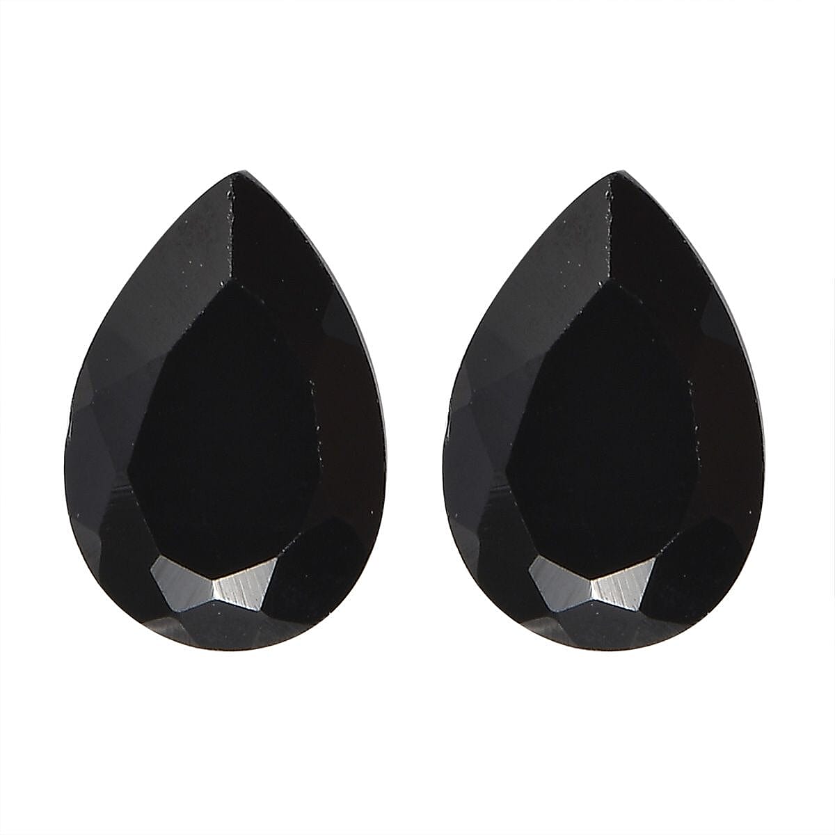 Set of 2 Thai Black Spinel (Pear 6x4 mm) 0.89 ctw Loose Gemstone